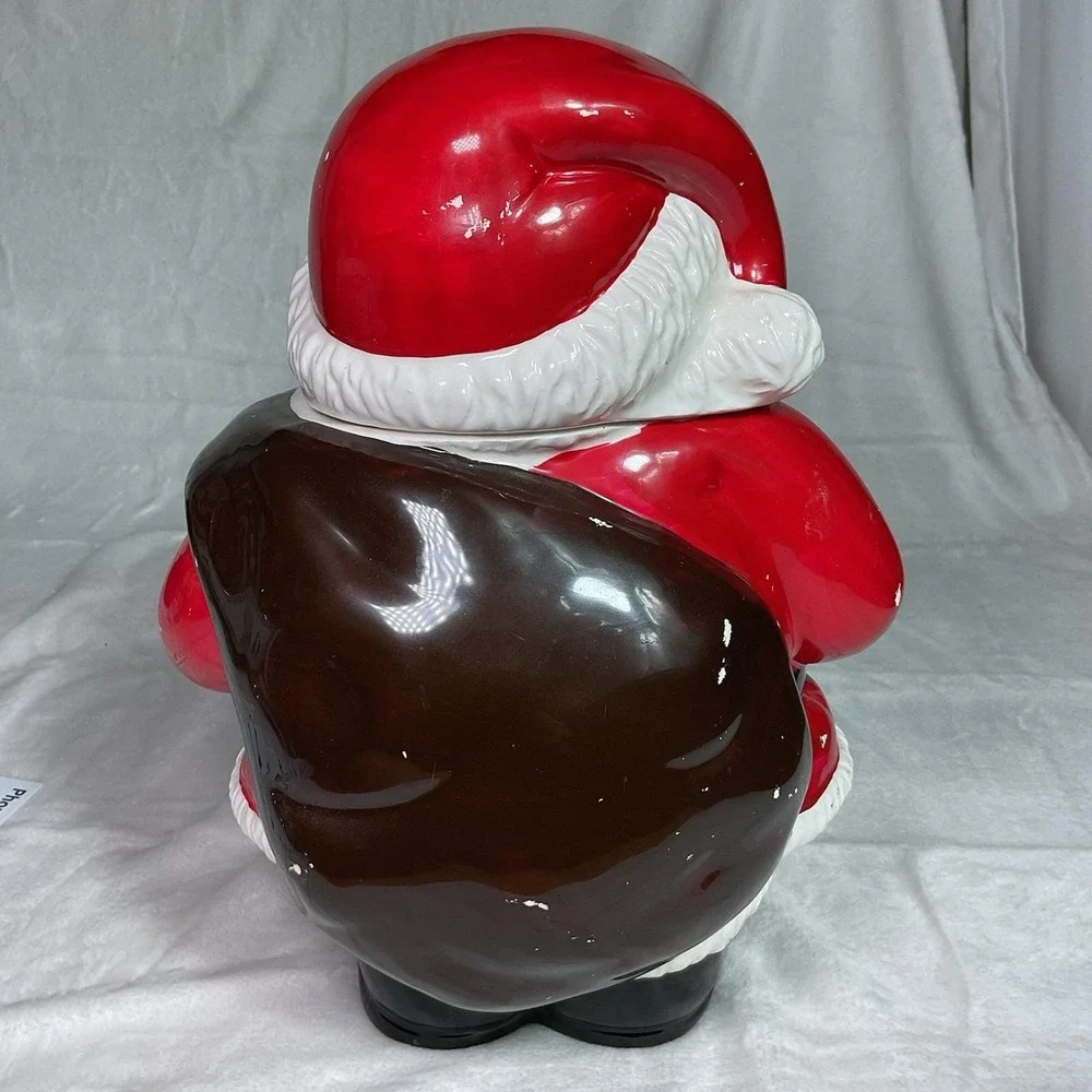 VTG Yin Tai Taiwan Santa Claus Cookie Jar Hand Painted Ceramic Christmas
